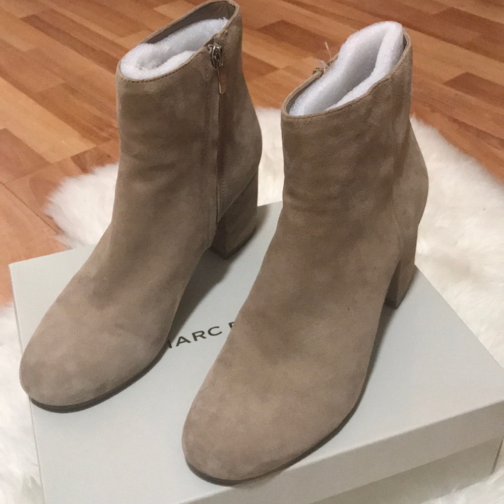 Marc Fisher taupe suede booties-  8.5